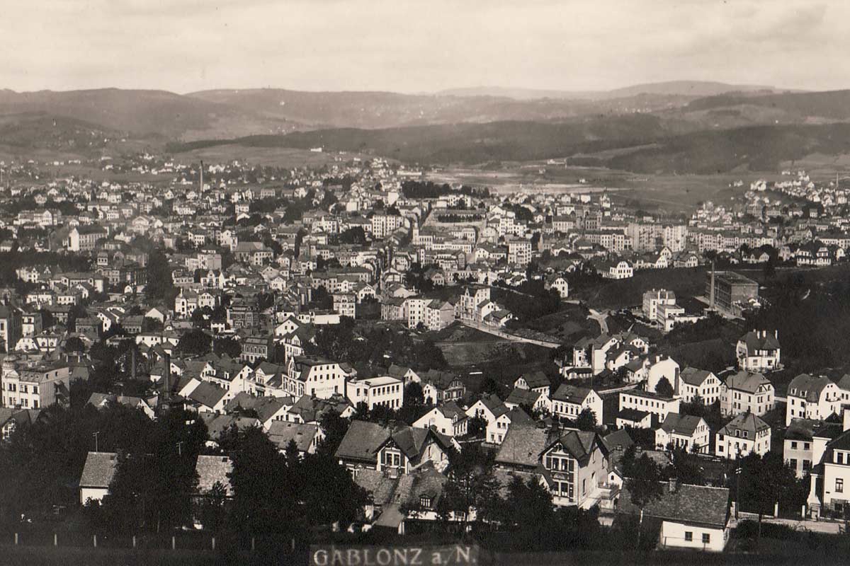 Gablonz an der Neiße, ca. 1895, Zentrum der Glasindustrie in Nordböhmen und unter anderem ein Wohnort von Daniel Swarovski